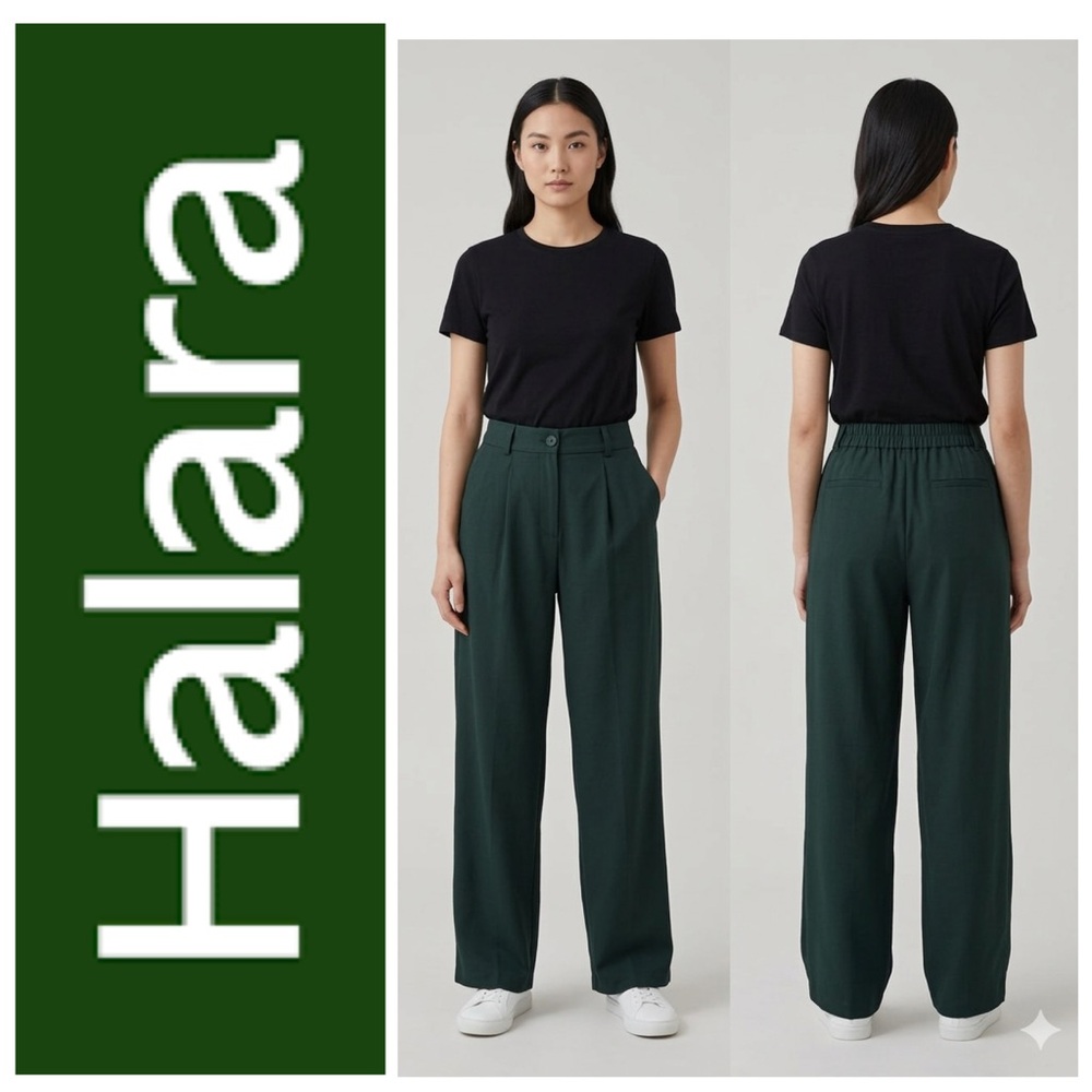 HALARA Green Unisex Work Casual 2Side Pockets Women’s Medium Work Pants
